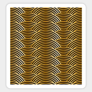 Gold Tiger Waves - Black Yellow Brown Abstract Sticker